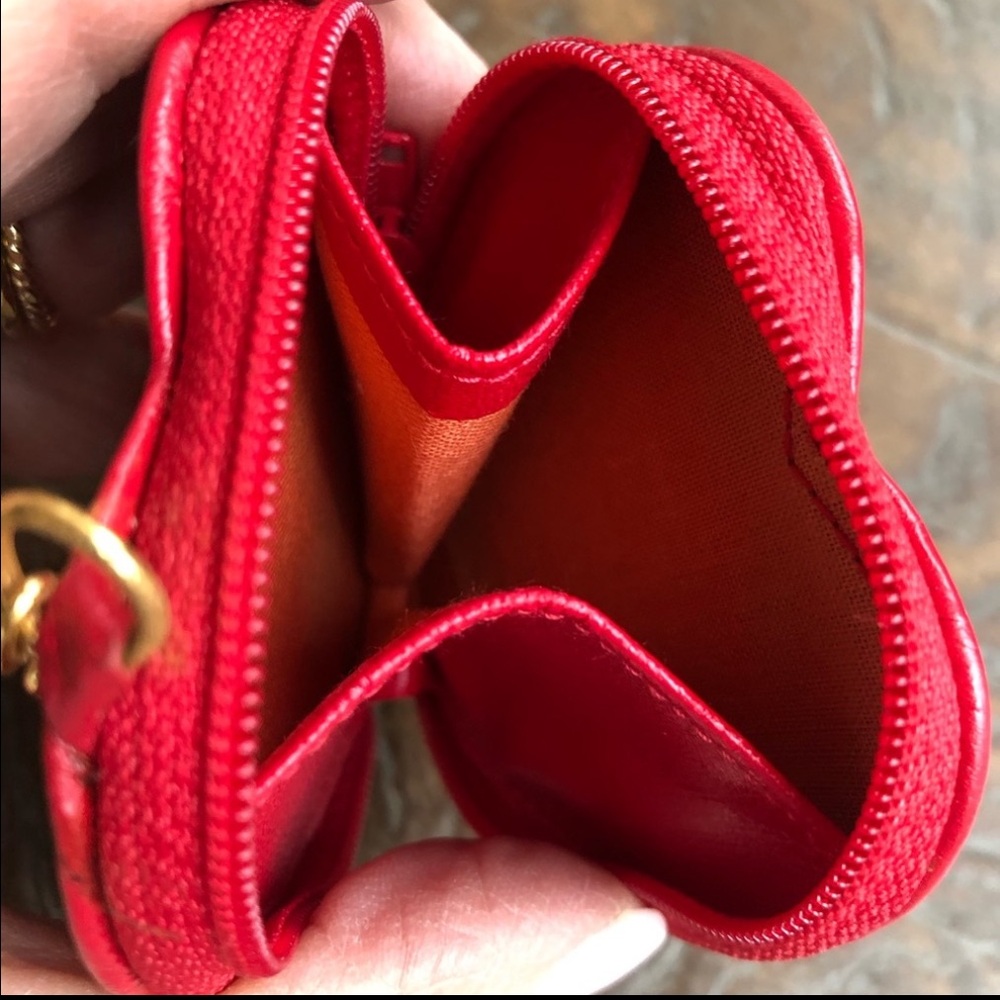 Heart-shaped purse charm/key ring that is a tiny little coin purse itself - Picture 5 of 7